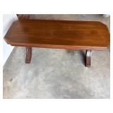 Wooden Coffee Table with Pedestal Base, Approx. 18