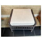 Synthetic Wicker Ottoman with Cushion, 24 x 21 x 1