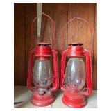 Red Kerosene Lanterns, Made in Korea, Model 