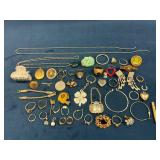 Unmarked Jewelry Including Rings, Earrings, Pendan