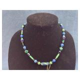 American Art Glass Necklace with Turquoise and Dic