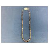 Brass and Glass Bead Necklace with Venetian-Inspir