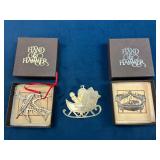 Hand & Hammer Silver Ornaments, Total 22.4 Grams,