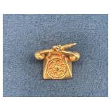 14K Yellow Gold Telephone Charm, 2.7 Grams, 1.7DWT