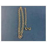 Gold-Tone Chain Necklace, Bracelet, and Clip-On Ea