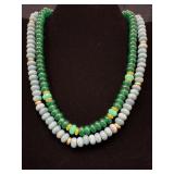 Two Gemstone Bead Necklaces, 17 Inches Long