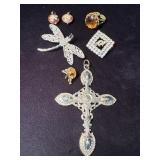 Jewelry Pieces Including Cross Pendant and Assorte