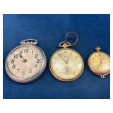 Three Pocket Watches: Hamilton, Seth Thomas, and T