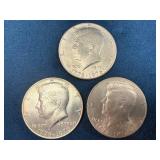 Three 1976 Bicentennial Kennedy Half Dollars