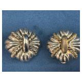 Gold-Tone Clip-On Earrings with Rope Design