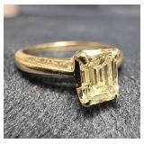 Emerald Cut Diamond Ring, 0.45 Carat, VS2 Clarity,