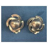 Gold-Tone Clip-On Earrings with Floral Design