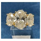 4 Carat Diamond Ring in 14k Yellow Gold with IGI C