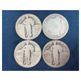 Four United States Silver Quarters, Including 1892