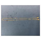 Gold-Tone Chain Necklace With Pearl Accents and Te
