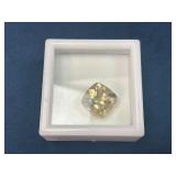 Cut and Polished Lemon Quartz Gemstone in Display