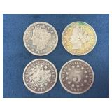 1883 and 1910 Liberty Head V Nickel Coins with Shi