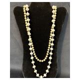 Two Beaded Necklaces, 34 Inches and 46 Inches Long