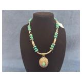 Sterling Silver and Turquoise Bead Necklace, 94.2