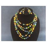 Multicolor Beaded Necklace and Earrings Set