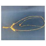 LOFT Gold-Tone Necklace with Beads and Tassel