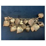 Sterling Silver Charm Bracelet with Heart Motif, 2