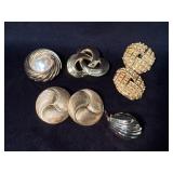 Gold-Tone Costume Jewelry Pins and Clip-On Earring