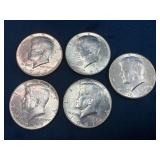 1971 Kennedy Half Dollar Coins, Lot of 5