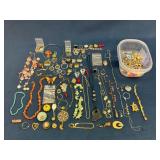 Costume Jewelry and Jewelry Scraps Lot with Assort