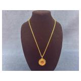 Gold-Tone Necklace with Indian Head Penny Pendant
