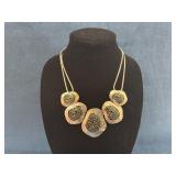 Silver-Tone Necklace with Abstract Spiral Motif