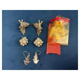 Earrings Including Sterling Snowman Pair (3.8 Gram