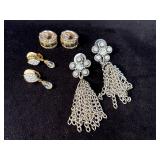 Earrings Including Chain Tassel and CZ Stone Accen