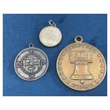 Three Commemorative Medallions with Liberty Bell a