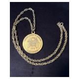 Gold-Tone Bicentennial Commemorative Medal Necklac