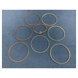 Eight Metal Bangles With Varied Designs
