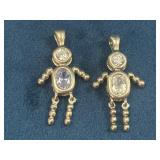 925 Sterling Silver Robot-Shaped Pendants