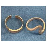 Two 925 Silver Rings, 6.8 Grams Total Weight