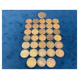 Copper Foreign Coins Featuring Canadian and Indian
