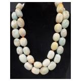 Two Chunky Stone Necklaces, 17-Inch and 19-Inch, w