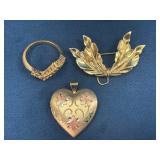 14k and 18k Gold-Filled Jewelry Lot with Ring, Pen