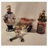 Restaurant-Themed Chef Figurine Decor Lot