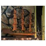 Wooden Tall Ship Model, 40" x 20"