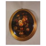 Oval Framed Floral Still Life Painting