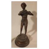 Brass Figurine of Boy Playing Flute