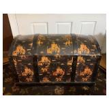 Asian Chinoiserie Domed Storage Chest 24"