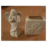 Lenox Angel Figurine and Floral Vase Set