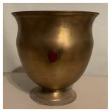 India Brass Bowl with Red Stone Inset