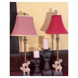 Two Elephant Table Lamps With Two Elephant CandleH