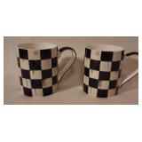 MacKenzie-Childs Courtly Check Mugs, Set of 2